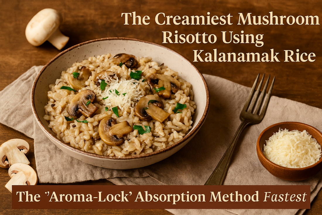 Italian Dish, Indian Soul: The Creamiest Mushroom Risotto Using Kalanamak